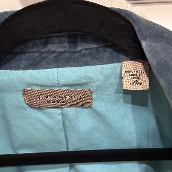 Women’s Velvet Teal i.e. Relaxed Blazer Jacket - READ DESCRIPTION!! - Picture 2 of 3